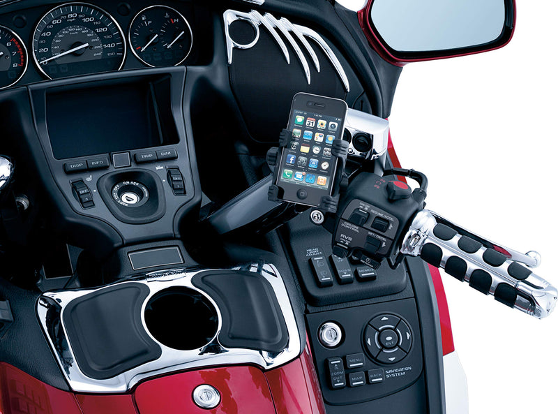  [AUSTRALIA] - Kuryakyn 1698 Motorcycle Accessory: Clutch/Brake Perch Mount Tech-Connect Cradle GPS Device/Phone Holder Mounting Kit, Standard, Black