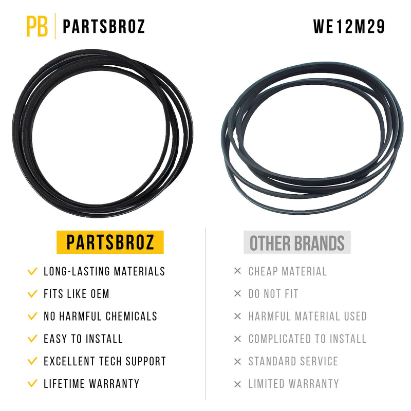 WE12M29 Drive Belt by PartsBroz - Compatible with GE Dryers - Replaces AP4324040, WE12X21574, 1381519, 559C197P001, 559C197P003, PS1766009, WE120122 - LeoForward Australia