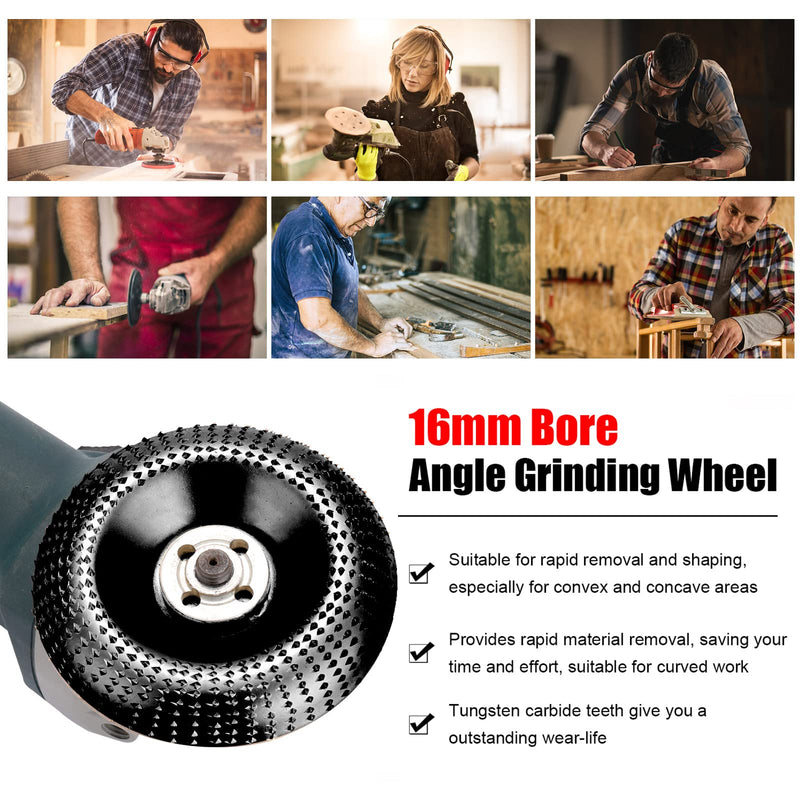  [AUSTRALIA] - Wood Carving Disc for Angle Grinder 4 Inch for Carpentry Angle Grinder Wood Grinding Wheel Rotary Disc Sanding Wood Carving Abrasive Disc Tools