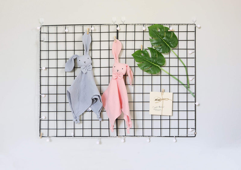  [AUSTRALIA] - Grace & Graham Organic Cotton Bunny Lovey - Baby Security Blanket Lovie Gift - Minimalist Toy for Babies and Toddlers - Gender Reveal & Baby Shower - Rabbit (Gray) Grey