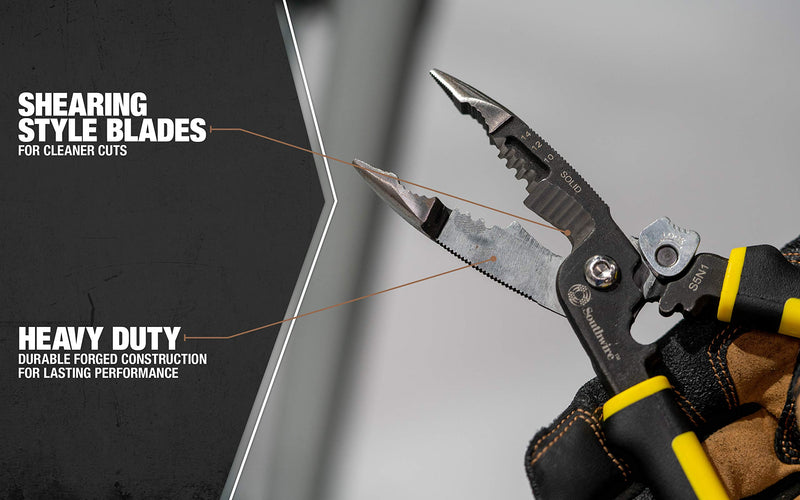  [AUSTRALIA] - Southwire Tools & Equipment 58993940 S5N1 5-in-1 Long Nose Multi-Tool Pliers, Black/Yellow 5-in-1 Multi-Tool Plier