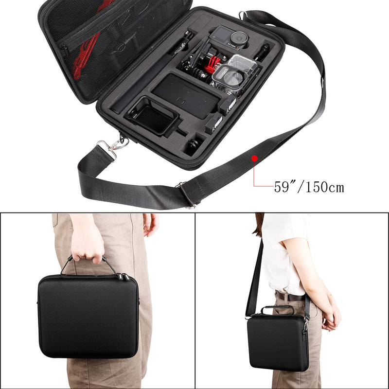  [AUSTRALIA] - PellKing Large Carrying Case for DJI OSMO Action 3 Camera,Hard Shell with Shoulder Strap EVA Shoulder Bag for DJI Action3 Camera and Accessories