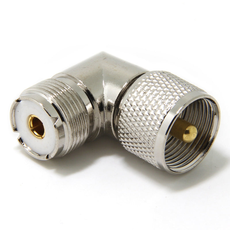 [AUSTRALIA] - Ancable UHF PL-259 Male to UHF PL-259 Female L Shape Right Angle 90 Degree RF Coaxial Adapter Connector for CB Ham Radio Antenna Pack of 2