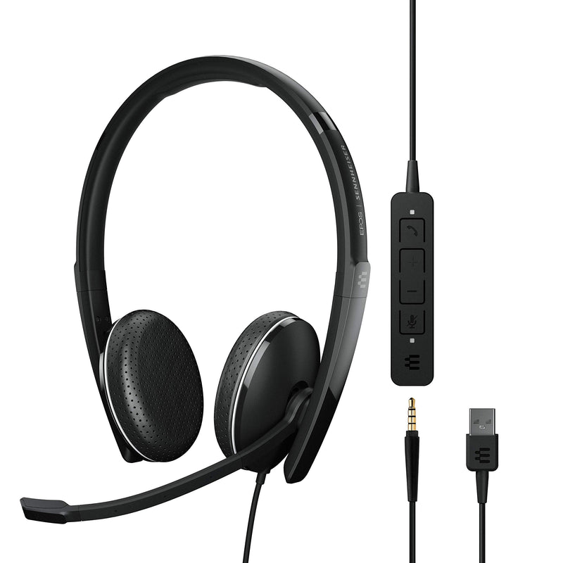  [AUSTRALIA] - EPOS | Sennheiser Adapt 165 USB II (1000916) - Wired, Double-Sided Headset - 3.5mm Jack and USB Connectivity - UC Optimized - Superior Stereo Sound - Enhanced Comfort - Call Control - Black