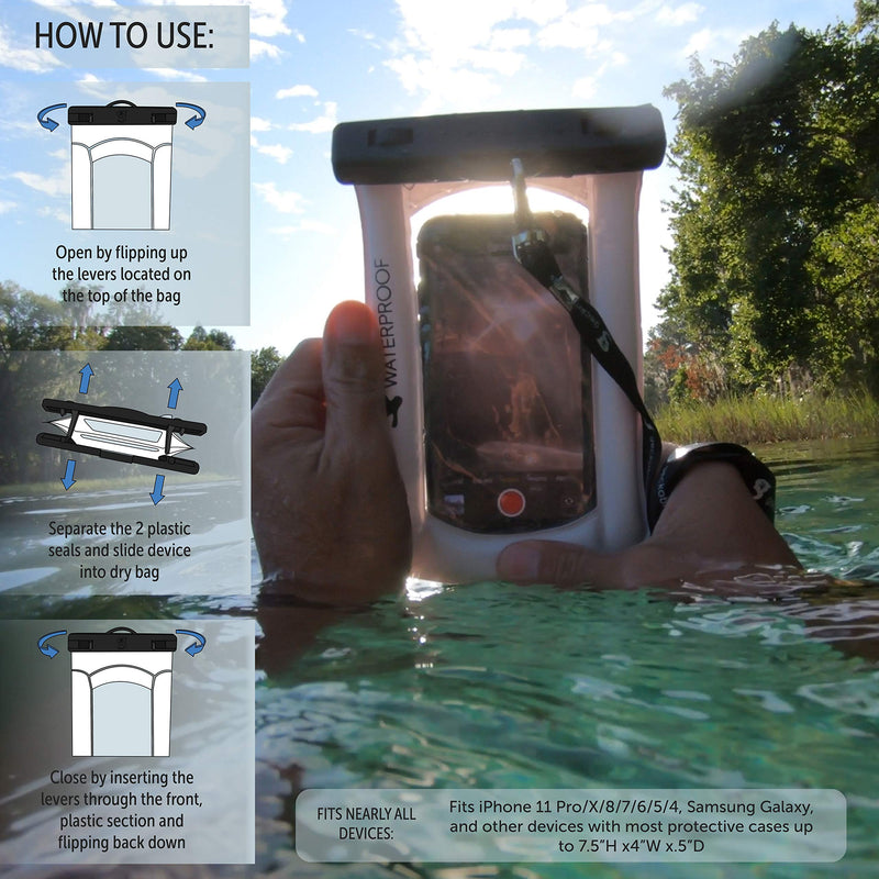  [AUSTRALIA] - geckobrands Float Phone Dry Bag - Waterproof & Floating Phone Pouch – Fits Most iPhone and Samsung Galaxy Models, Available in 5 Colors Neon Blue