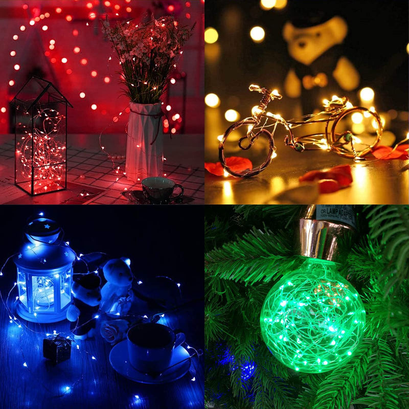  [AUSTRALIA] - 6 Pack Fariy Light Battery Operated, 6 Colors Fairy Lights 7 Ft, Multi Color Starry String Light with 120 LED for DIY, Mini Waterproof LED Light for Chrismas Party, Wedding, Bedroom Decor, Jars, Party With Battery 6 Colored