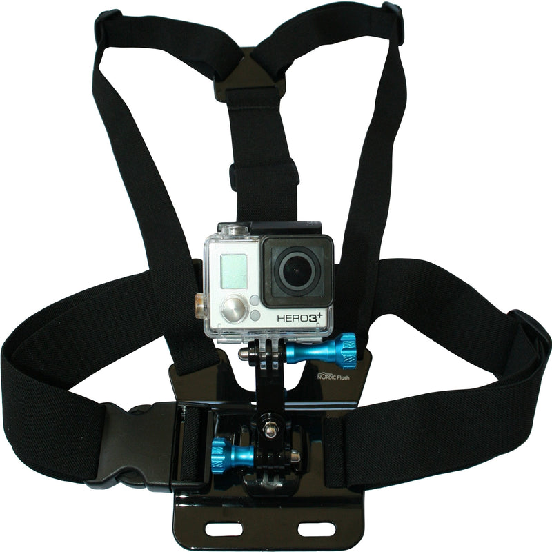  [AUSTRALIA] - Chest Mount Harness for GoPro Cameras - Adjustable Body Strap Rig + 3-Way Adjustment Base with Aluminum Thumbscrew Kit - Fits All Go Pro Hero Models, HERO4, HERO3+ Black Edition - 1 Year Warranty