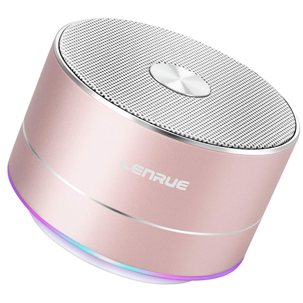  [AUSTRALIA] - LENRUE A2 Portable Wireless Bluetooth Speaker with Built-in-Mic,Handsfree Call,AUX Line,TF Card,HD Sound and Bass for iPhone Ipad Android Smartphone and More(Rose Gold) Rose Gold