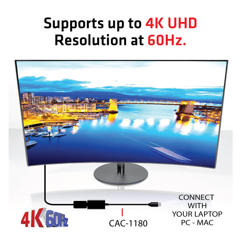 Club 3D CAC-1180 Mini DisplayPort 1.4 to HDMI 2.0B HDR Adapter Supports 4096X2160@60Hz High Dynamic Range, Black - LeoForward Australia