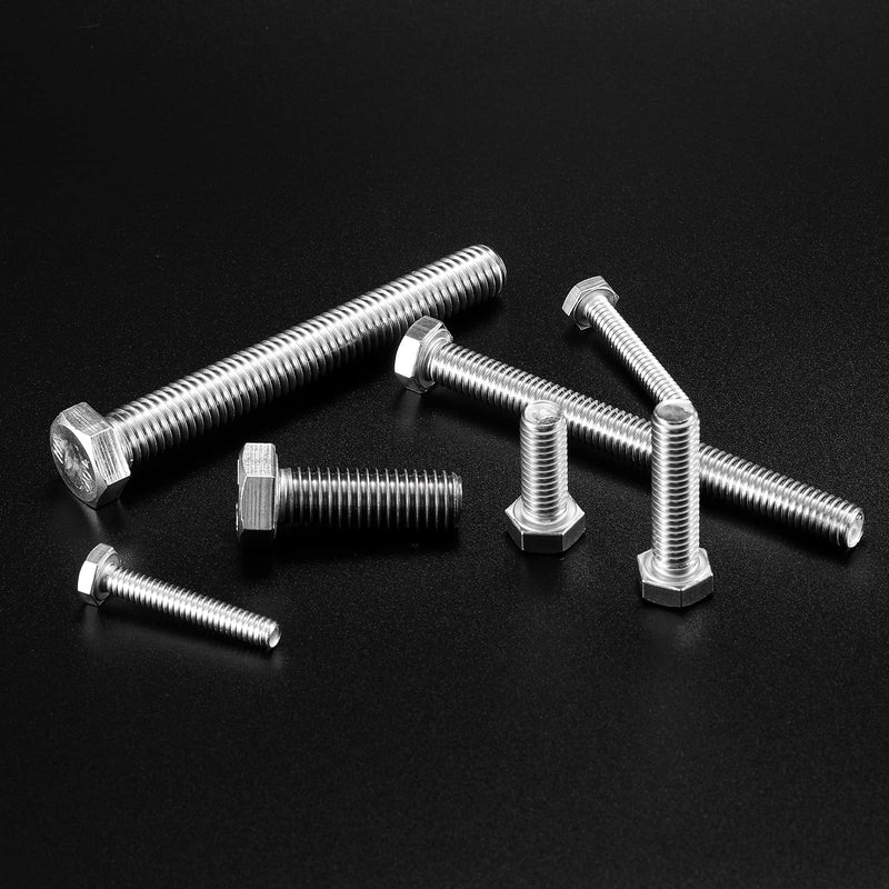  [AUSTRALIA] - 5/16-18 x 3" Hex Head Screw Bolt, 10Pcs 18-8 (304) Stainless Steel, Fully Threaded, Plain Finish, by SG TZH 10 5/16-18 x 3"