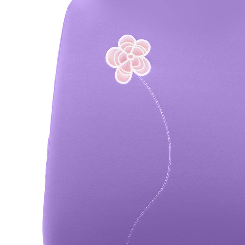  [AUSTRALIA] - FH Group FB053PURPLE102 Seat Cover (Flower Embroidery Airbag Compatible (Set of 2) Purple) Purple Half Set