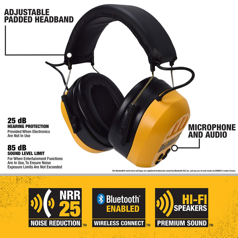  [AUSTRALIA] - DEWALT Hearing Protection, Black/Yellow, One Size