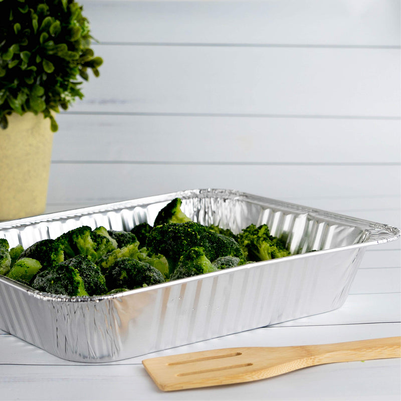  [AUSTRALIA] - Plasticpro Disposable 9 x 13 Heavy Weight Aluminum Foil Pans Half Size Deep Steam Table Bakeware - Cookware Perfect for Baking Cakes, Bread, Meatloaf, Lasagna Pack of 10