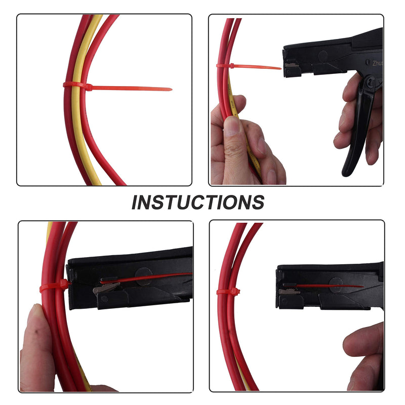  [AUSTRALIA] - Zhushan Zip Tie Gun, Fastening Cable Tie Gun,Tie Wrap Tool with Adjustable Tension to Fasten and Cut Nylon Cable Tie