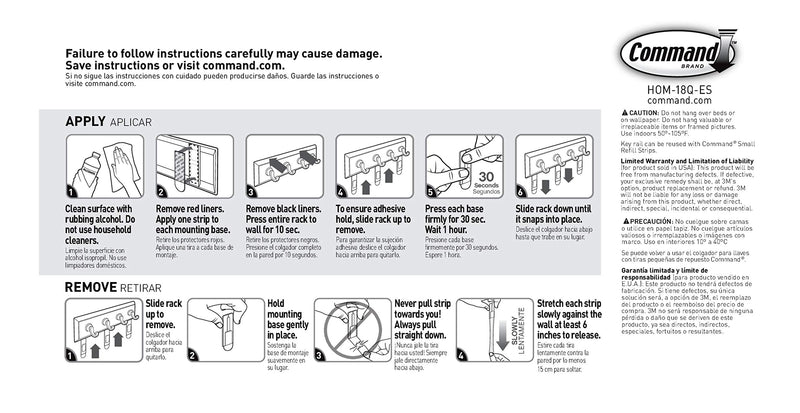 Command Key Rail, Quartz, 1-Rail, 6-Strips, Organize Damage-Free - LeoForward Australia