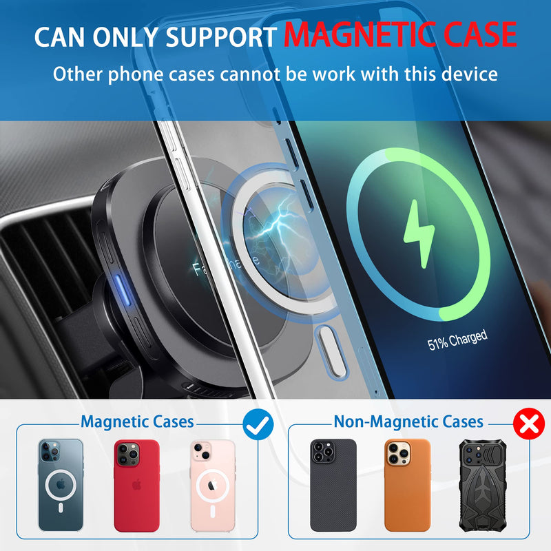  [AUSTRALIA] - Magnetic Car Mount Charger, 【Upgraded Version】 CHGeek Wireless Car Charger Phone Mount Phone Vent Holder ONLY for iPhone 13/13 Mini / 13 Pro / 13 Pro Max / 12/12 Mini / 12 Pro / 12 Pro Max