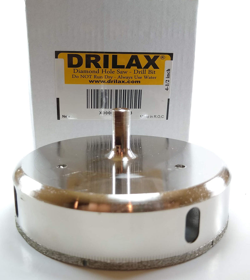 DRILAX 4 1/2 Inch Diamond Hole Saw Drill Bit Porcelain Tile Ceramic Glass 4.5 Inch Standard Shank - LeoForward Australia