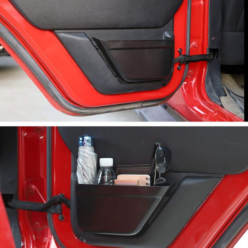  [AUSTRALIA] - JeCar Door Pocket Rear Door Storage Pockets Organizer Box for 2011-2018 Jeep Wrangler JK 4-Door, Door Net Replacement, Interior Accessories, Black