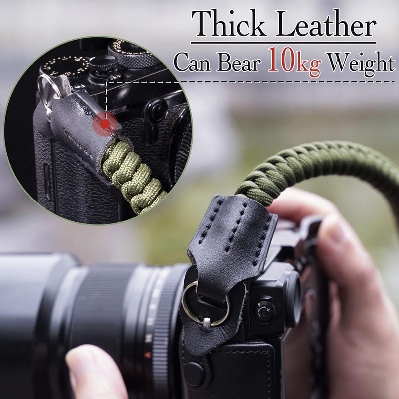 [AUSTRALIA] - Camera Neck Strap (550 Paracord) Portable Camera Shoulder Strap, For DSLR SLR Mirrorless Camera Green