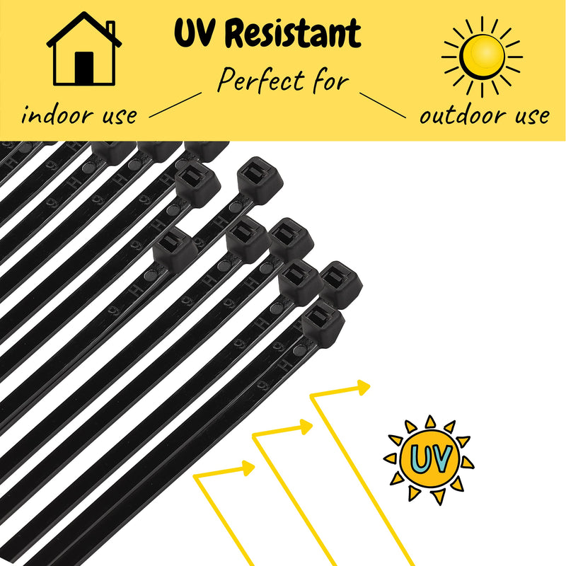  [AUSTRALIA] - Bates- Zip Ties, 150 Pack, 8 Inches, Cable Ties, Tie Wraps, Plastic Ties, Zip Ties Black, Electrical Cable Ties, 8 Inch Zip Ties, Cable Zip Ties, Black Cable Ties, Industrial Zip Ties, Nylon Zip Ties