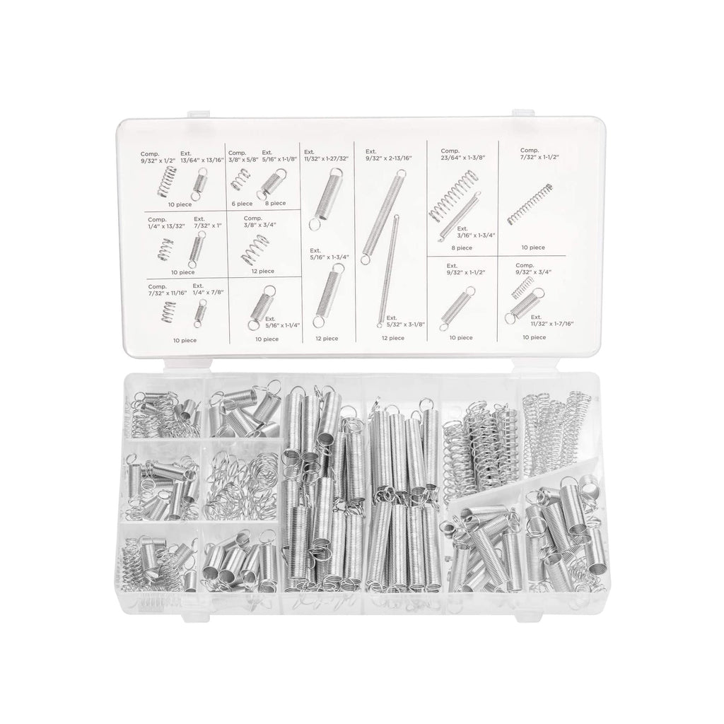  [AUSTRALIA] - NEIKO 50456A Spring Assortment Set, 200 Piece, Extension and Compression Springs Kit, Zinc Plated Steel Mechanical Compression Springs, Assorted Size Small Springs for All Types of Home Repairs & DIY
