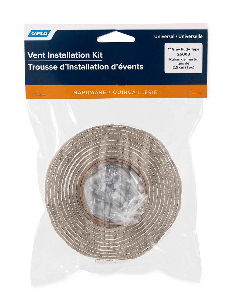  [AUSTRALIA] - Camco Universal Vent Installation Kit with Putty Tape- Use to Replace or Install Roof Vents, Side Mount Vents Plumbing Stacks and Refrigerator Vents (25003)