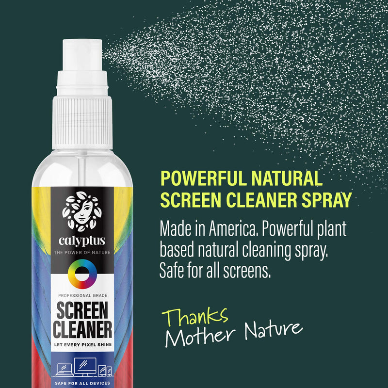  [AUSTRALIA] - Calyptus Screen Cleaner Mobile Kit | 8 Ounces + 2 Screen Cloths | Plant Based and USA Made | Unscented and Alcohol Free | Computer, Laptop, Monitor, MacBook, Tablet, and Phone Cleaning