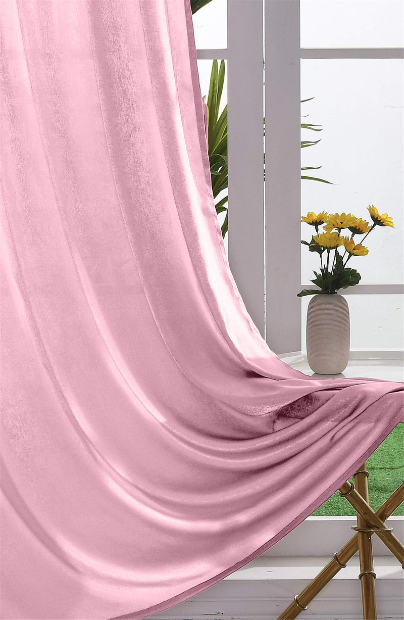  [AUSTRALIA] - Yancorp Non-See-Through Velvet Opaque Privacy Curtains 2 Panels Drapes for Living Room Bedroom Doorway Divider Semi Sheer Curtain Kithen Window Panels (Baby Pink, W33 X L45) Baby Pink W33" X L45"