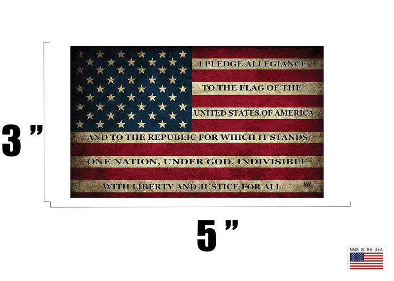  [AUSTRALIA] - Rogue River Tactical USA Flag Sticker Bumper Car Decal Gift Patriotic American Worn United States Pledge of Allegiance (3x5 Inch)