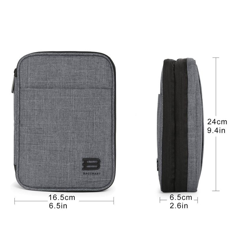  [AUSTRALIA] - BAGSMART Electronic Organizer Double-Layer Travel Cable Organizer Electronics Accessories Cases for Cables, iPhone, Kindle, Grey 3-grey-double layer