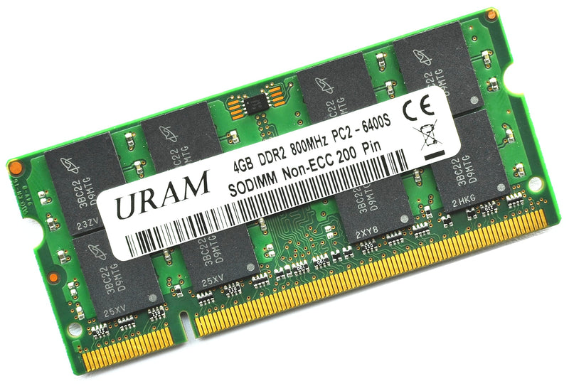  [AUSTRALIA] - URAM DDR2 SDRAM 4GB(Single) RAM 800MHz 2RX8 PC2 6400S PC2 6400 PC2 6300 200 Pin Micron Chip RAM Laptop Memory Module Upgrade