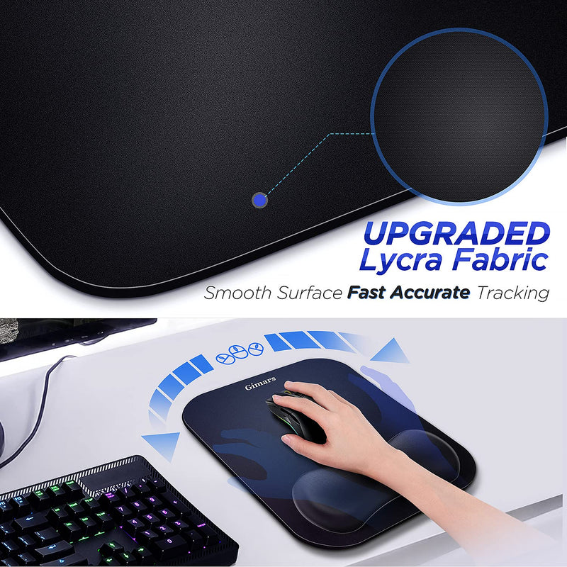 Gimars Large Smooth Superfine Fibre Memory Foam Ergonomic Mouse Pad Wrist Rest Support - Mousepad with Nonslip Base for Laptop, Computer, Gaming & Office black - LeoForward Australia