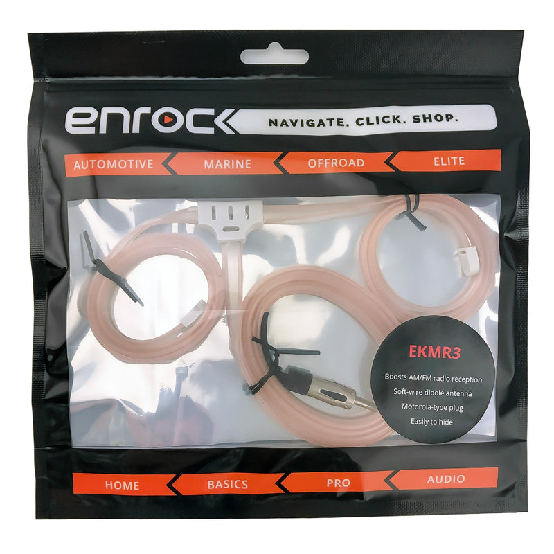 Enrock EKMR3 Marine Soft Wire AM/FM Radio Antenna Flexible Hideaway Cable 22" with 31" Wire Extension - LeoForward Australia