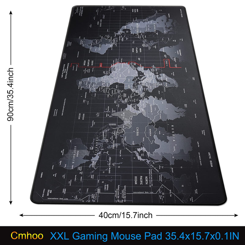 Cmhoo XXL Professional Large Mouse Pad & Computer Game Mouse Mat (35.4x15.7x0.1IN, Map) (9040 Map) 35.4x15.7x0.1IN - LeoForward Australia