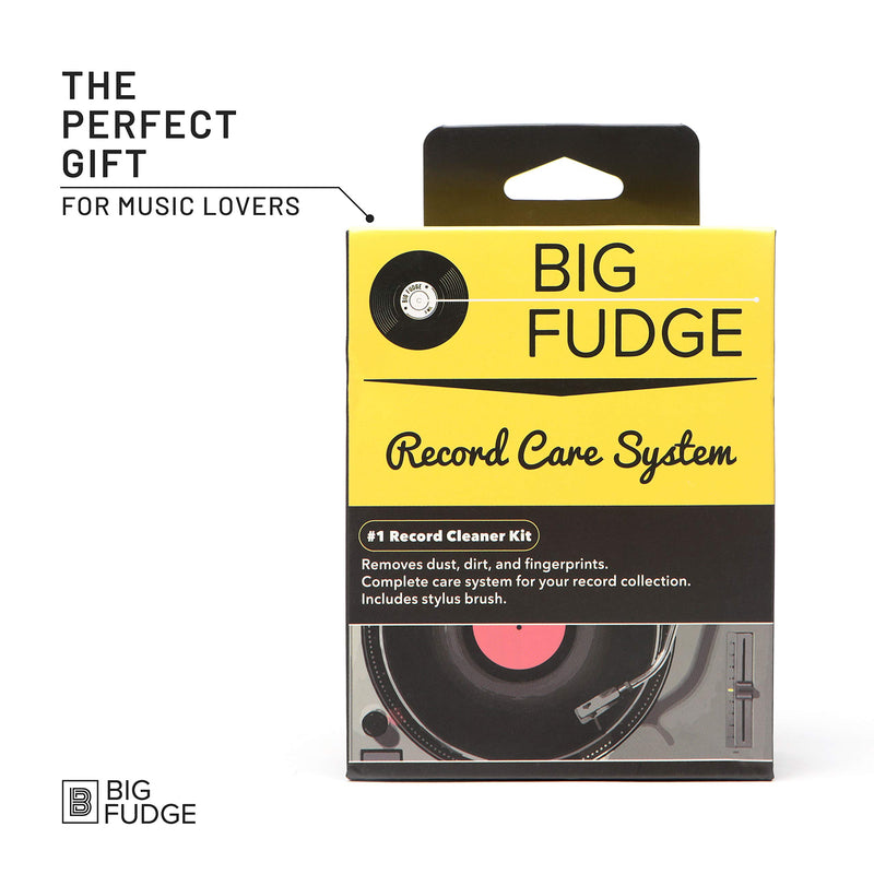  [AUSTRALIA] - Big Fudge Vinyl Record Cleaning Kit - Complete 4-in-1 - Includes Ultra-Soft Velvet Record Brush, XL Cleaning Liquid, Stylus Brush and Storage Pouch! Will NOT Scratch Your Records!