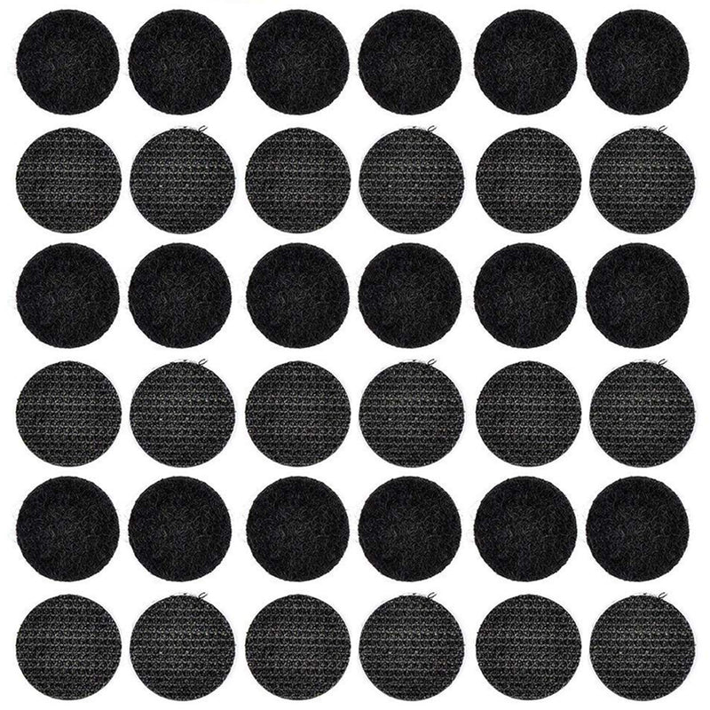  [AUSTRALIA] - 160pcs Hook and Loop Dots Self Adhesive Dots 25mm/1inch Round Self Adhesive Coins Sticky Back Tape Strips Fabric Fastener Light Weight Magic Super Sticky Strong Hold for Home, DIY (Black, 80 Pairs) 160PCS