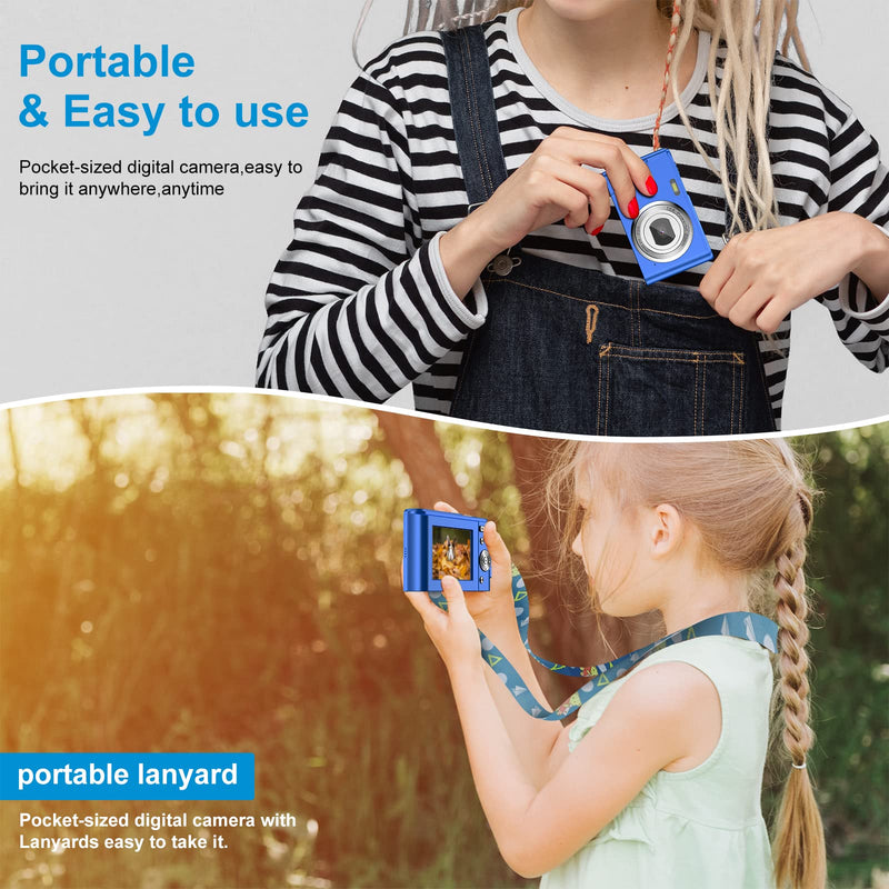  [AUSTRALIA] - Digital Baby Camera for Kids Teens Boys Girls Adults,1080P 48MP Kids Camera with 32GB SD Card,2.4 Inch Kids Digital Camera with 16X Digital Zoom, Compact Mini Camera Kid Camera for Kids/Student（Blue） Blue