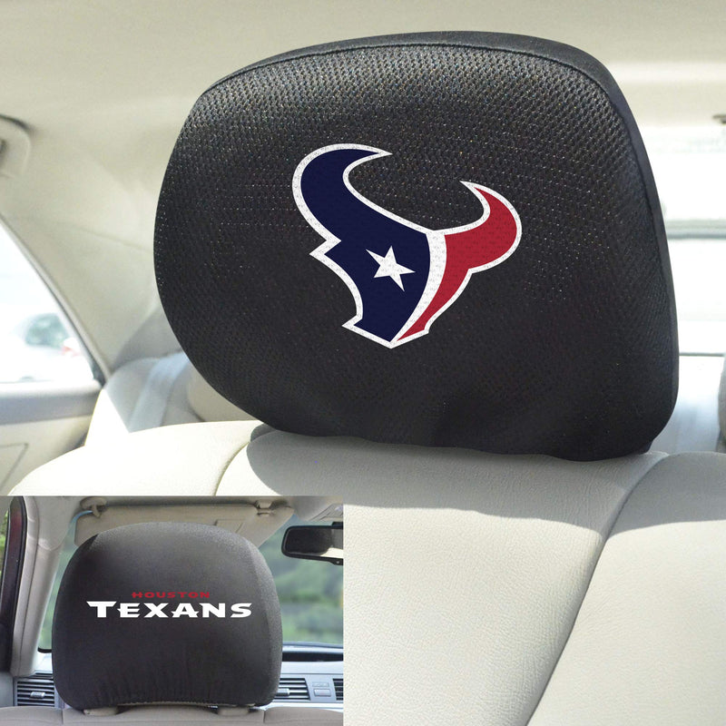  [AUSTRALIA] - FANMATS 12500 NFL - Houston Texans Black Slip Over Embroidered Head Rest Cover Set, 2 Pack