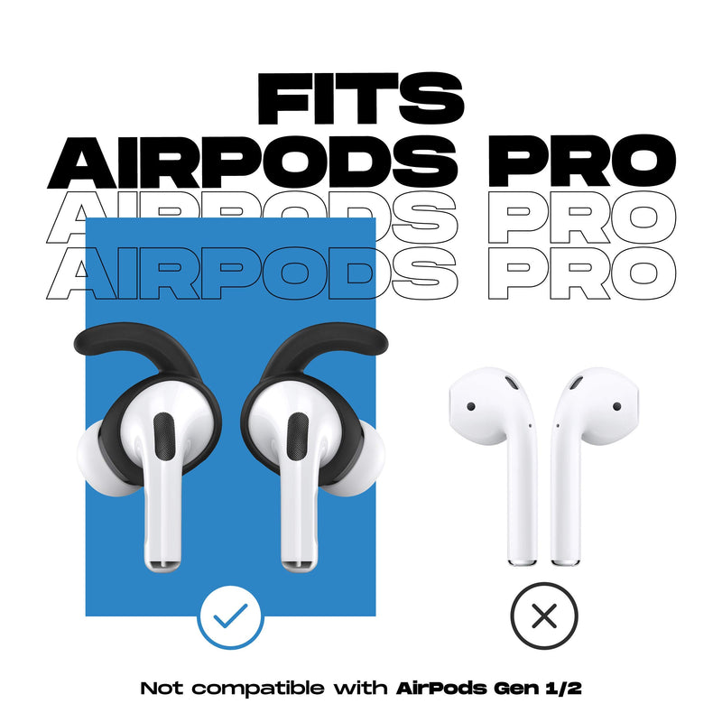 Proof Labs 3 Pairs AirPods Pro Ear Hooks Covers [Added Storage Pouch] Accessories Compatible with Apple AirPods Pro (Jet Black) Jet Black - LeoForward Australia