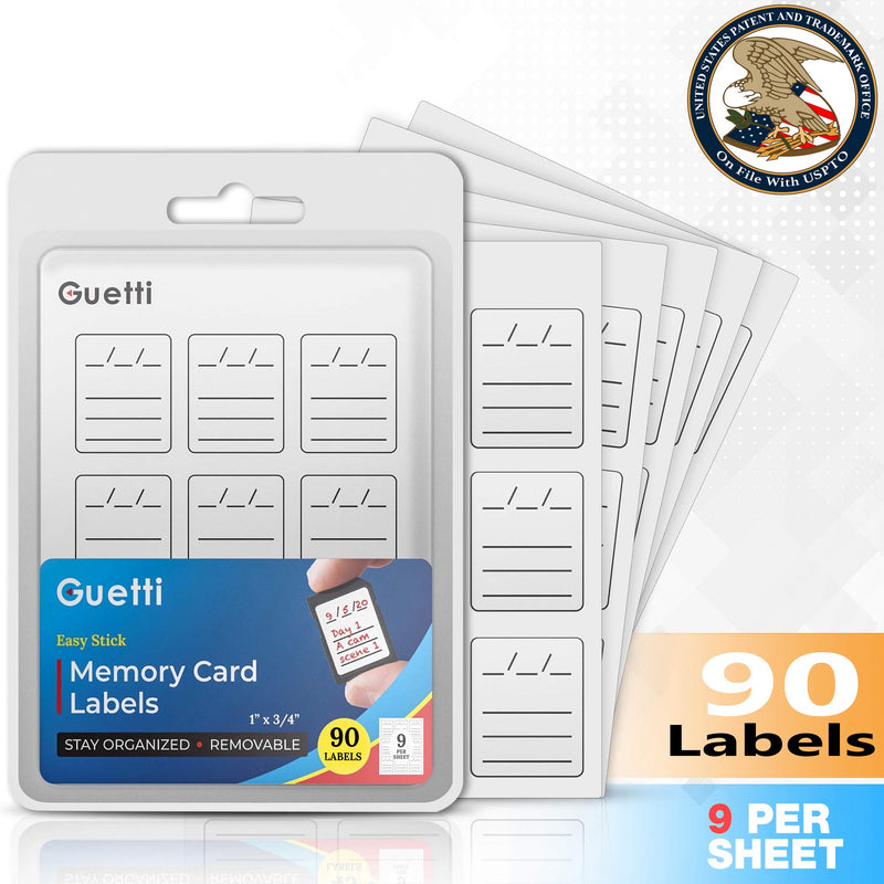 Guetti Labels SD Memory Card Label Stickers, 90 Count - LeoForward Australia