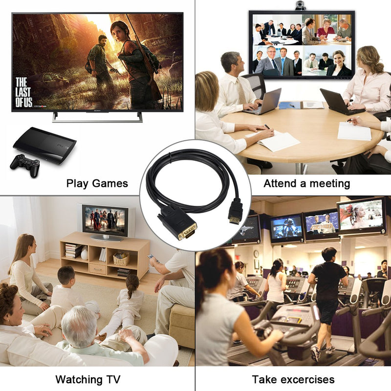  [AUSTRALIA] - HDMI to VGA, HDMI to VGA Cable (Male to Male) Compatible for Computer, Desktop, Laptop, PC, Monitor, Projector, HDTV, Chromebook, Raspberry Pi, Roku, Xbox and More (10 Feet/3 Meters) 10 Feet 1 Pack