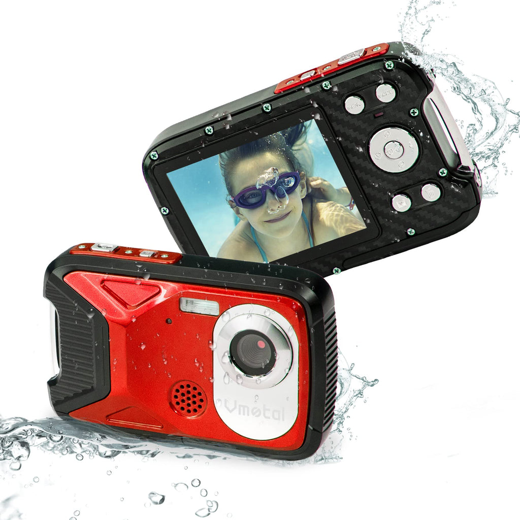  [AUSTRALIA] - Waterproof Digital Camera Full HD 1080P Underwater Camera 21 MP Underwater Camcorder Point and Shoot Camera Waterproof Camera for Kids Childrens Teens Beginners Snorkeling Swimming Diving (Red) Red