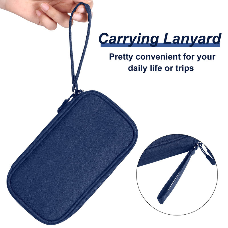  [AUSTRALIA] - Electronics Travel Organizer (2pcs), Airplane Essentials Carrying Case for Tech Accessory (Navy Blue, Two Layers-M) Navy Blue