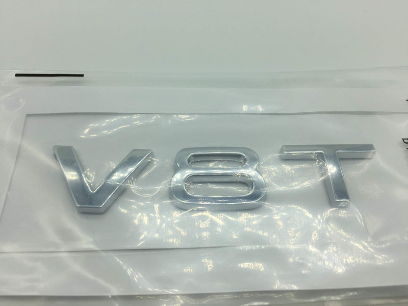 OEM ABS Nameplate compatible for Audi V8 T Chrome Emblem 3D Trunk Logo Badge Compact Decoration - LeoForward Australia
