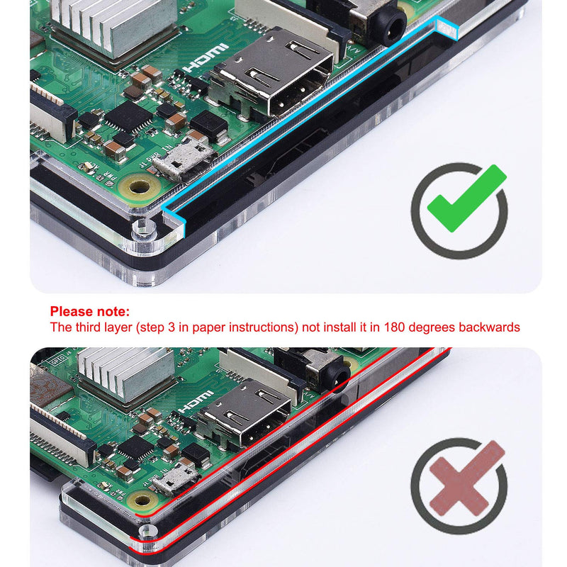  [AUSTRALIA] - Miuzei Raspberry Pi 3 B+ Case with Fan Cooling, Pi 3B Case with 3 Pcs Heat-Sinks, 5V 3A Power Supply for Raspberry Pi 3 B+ (B Plus), 3B (No Raspberry Pi Board)