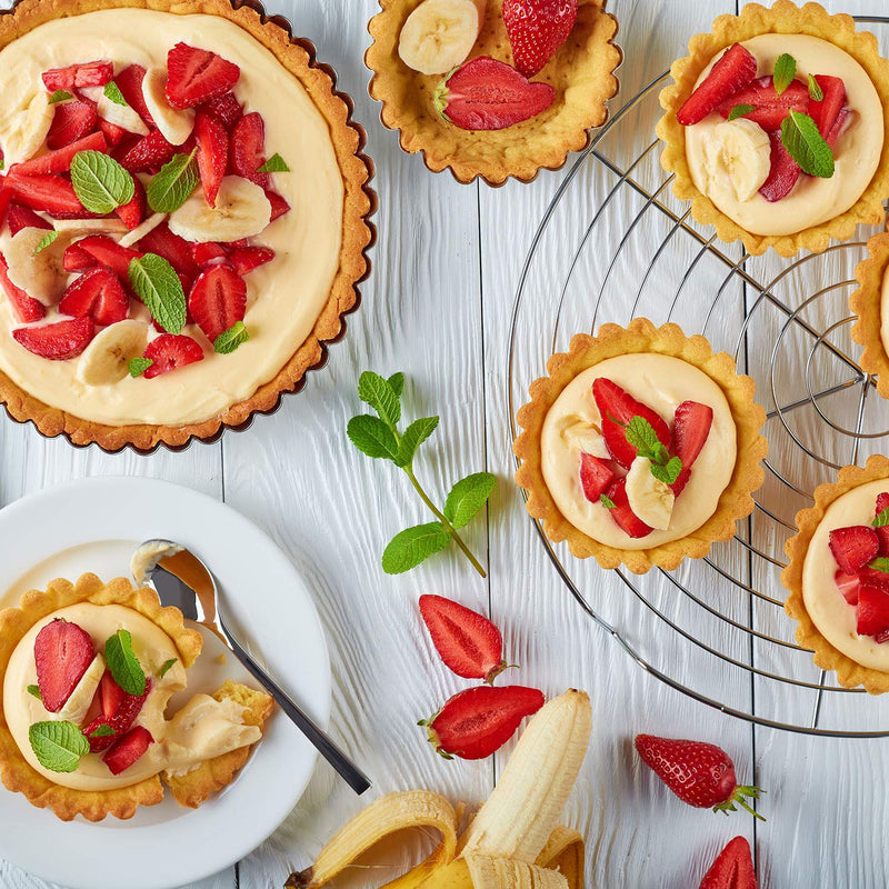  [AUSTRALIA] - 10 Pieces 4 Inch Mini Tart Pan with Removable Bottom, Nonstick Quiche Pan for Baking Pies, Quiche Cheese Cakes and Desserts (Gold) Gold