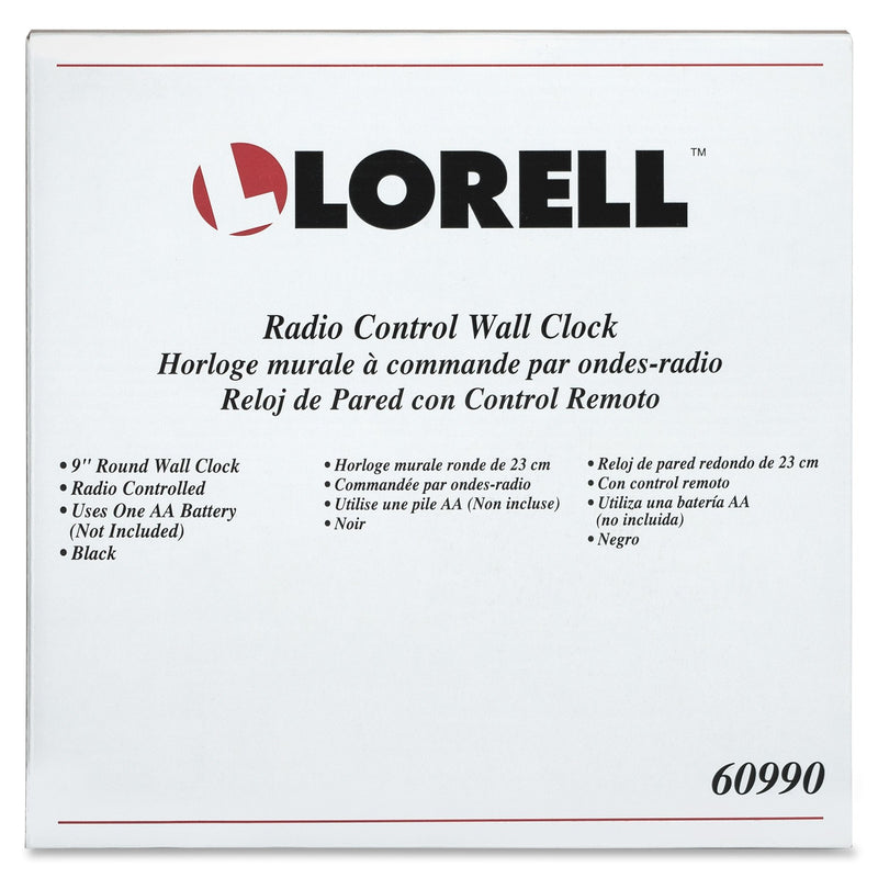 Lorell 60990 Wall Clock, 9 in., Arabic Numerals, White Dial/Black Frame - LeoForward Australia