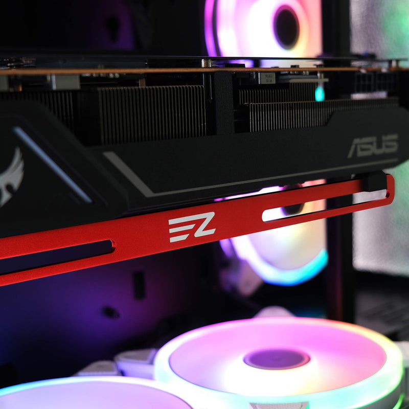  [AUSTRALIA] - EZDIY-FAB GPU Bracket ,Graphics Card Brace Support,Video Card Holder,GPU Holder for Custom Desktop PC Gaming-3mm Aluminum-Red Red