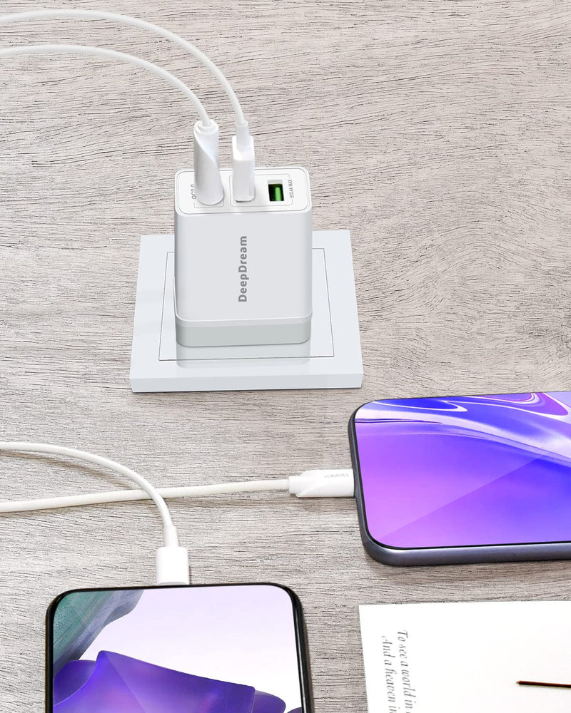  [AUSTRALIA] - 2 Pack USB Quick Charge 3.0 Wall Charger 30W, Deep Dream Multiport USB Wall Charger Plug Adapter, Fast Charger Block Compatible with iPhone 12/11/Pro/XS Max/XR/8/8+/Galaxy S10/S9/S8/Plus/Note 9/8