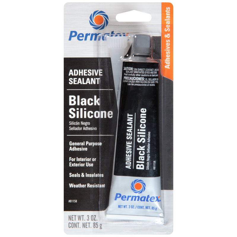  [AUSTRALIA] - Permatex 81158 Black Silicone Adhesive Sealant, 3 oz. Tube, Pack of 1